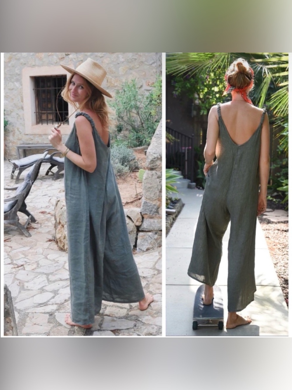Beachwood Baby Italian linen jumpsuit OS D02